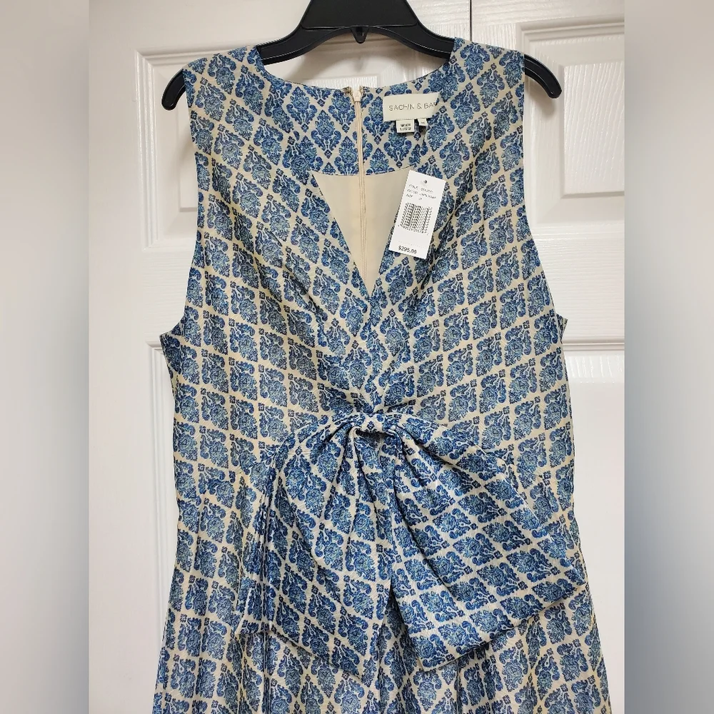 Sachin And Babi Bryce Gown/Lapis Print - Picture 6 of 17